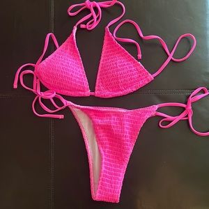 Hot pink cheeky bikini